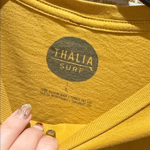 THALIA SURF x Lauryn Alvarez T Shirt Collab - Mustard Yellow Graphic Crop Tee - Picture 11 of 17